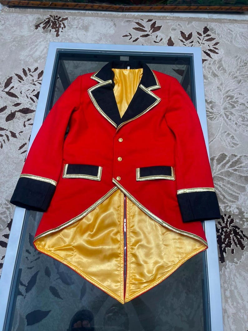 Caine Inspired Jacket Digital Circus Cosplay Coat Red Black Ringmaster Tailcoat Victorian Halloween Coat image 7