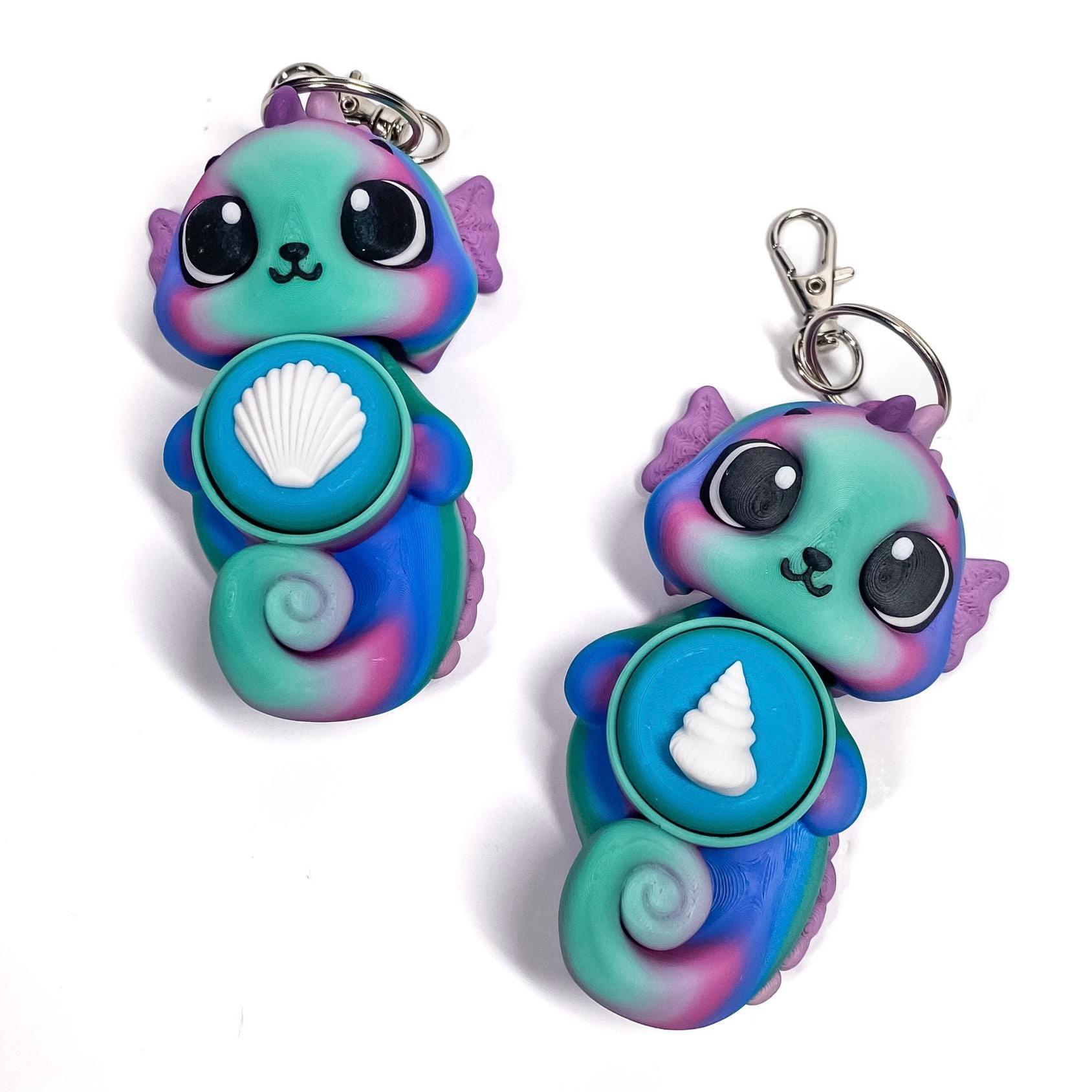 Chibi Seahorse Clicker Keychains - Etsy