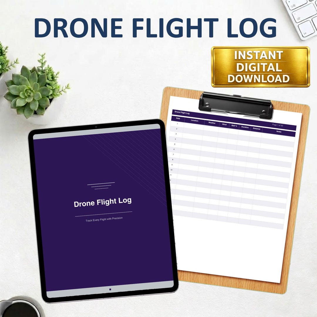 Drone Pilot Logbook Printable PDF | UAV Journal | 900 Entries | Instant ...