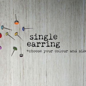 Single Earring - stud earring - mismatch earrings - polymer clay - stainless steel - for sensitive ears - simple - circle - 4mm 5mm 6mm