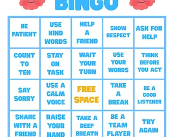 Juego de Bingo de Acción Socioemocional - 30 Tarjetas Únicas, Actividad Imprimible (Descarga Instantánea)