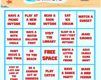 Bingo de la lista de cosas que hacer este verano / Económico / Descarga instantánea