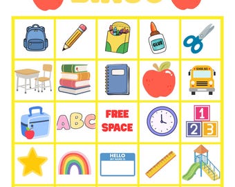 Juego de Bingo de Vuelta al Cole – 30 Cartones Únicos + Tarjetas de Canto / Juegos de Inicio de Año