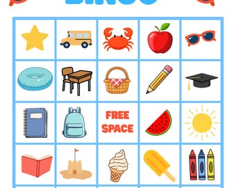 Bingo de verano / 30 cartones únicos + tarjetas para cantar los números / Actividad imprimible