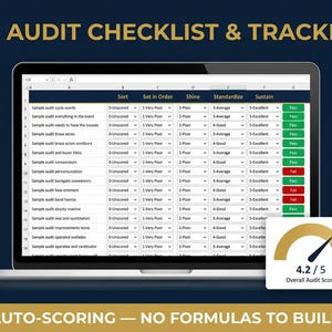 5S Workplace Organization Excel Template Bundle | 5S Audit Tracker, Training Deck, Red Tag Log | Lean Manufacturing 5S Implementation Kit image 5