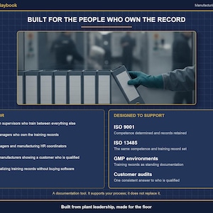 Operator Training & Qualification Record System | 5 Manufacturing Roles | OJT Checklist | Training Matrix | Excel + Google Sheets image 11