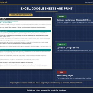 Operator Training & Qualification Record System | 5 Manufacturing Roles | OJT Checklist | Training Matrix | Excel + Google Sheets image 3