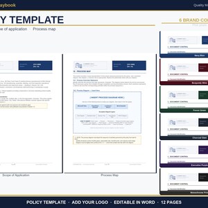 GMP Document Templates Word | Policy, Work Instruction and SOP Writing Templates | Training Roster | Fda 21 cfr 820 Iso 13485 | 6 Colors image 6