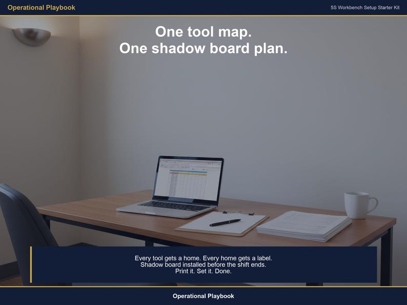 5S Shadow Board Planner and Workbench Setup Checklist | 5S Workplace Organization Excel Template | Lean Manufacturing Starter Kit image 3