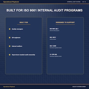 Internal Audit System Template | ISO 9001 Audit Program Tracker, Checklist Builder, Audit Plan, Report Forms & Training Deck image 9
