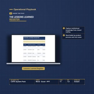 CAPA Template Excel Tracker | Corrective Action Form, Root Cause Analysis, 5 Why and Fishbone | Medical Device ISO 13485 FDA 21 cfr 820 image 10