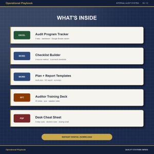 Internal Audit System Template | ISO 9001 Audit Program Tracker, Checklist Builder, Audit Plan, Report Forms & Training Deck image 3