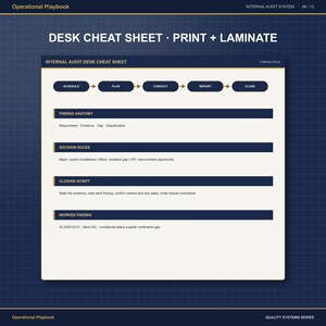 Internal Audit System Template | ISO 9001 Audit Program Tracker, Checklist Builder, Audit Plan, Report Forms & Training Deck image 8