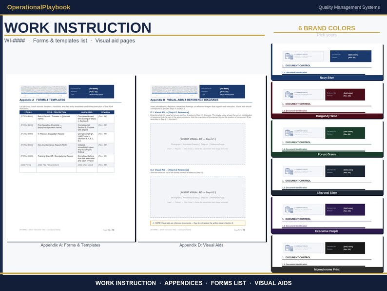 GMP Document Templates Word | Policy, Work Instruction and SOP Writing Templates | Training Roster | Fda 21 cfr 820 Iso 13485 | 6 Colors image 17