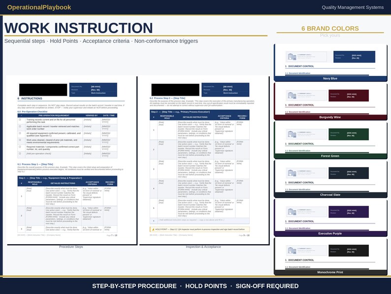 GMP Document Templates Word | Policy, Work Instruction and SOP Writing Templates | Training Roster | Fda 21 cfr 820 Iso 13485 | 6 Colors image 7