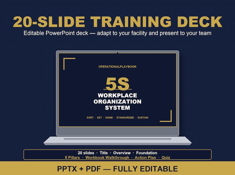 5S Workplace Organization Excel Template Bundle | 5S Audit Tracker, Training Deck, Red Tag Log | Lean Manufacturing 5S Implementation Kit image 6