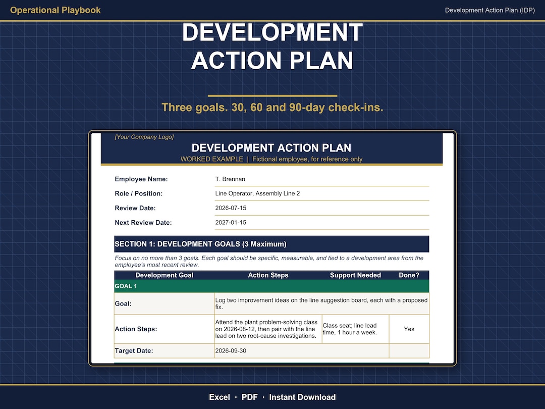 Individual Development Plan Template | Employee Development Action Plan ...