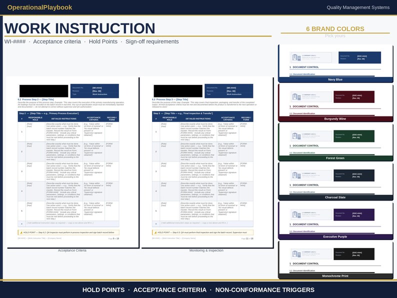 GMP Document Templates Word | Policy, Work Instruction and SOP Writing Templates | Training Roster | Fda 21 cfr 820 Iso 13485 | 6 Colors image 16