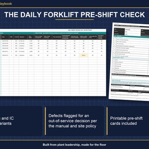 Warehouse Safety Inspection System | Forklift Pre Shift Checklist, Safety Walk, Rack Damage Log, Corrective Action Tracker | Excel Sheets image 4