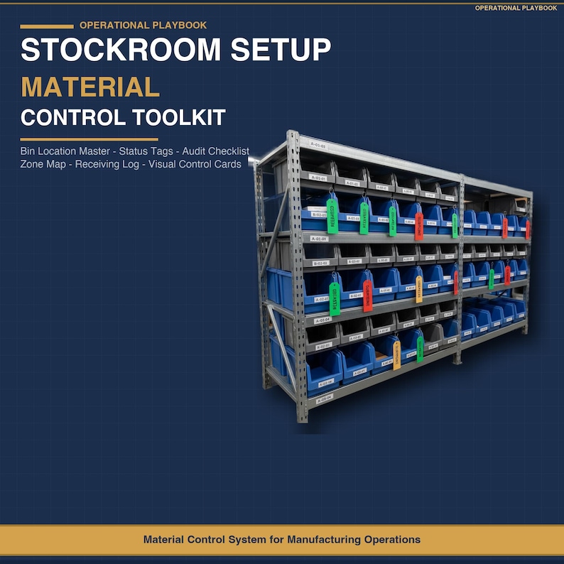 Inventory Management Excel Template | Stockroom Bin Location, FIFO Log, Cycle Count Tracker | Warehouse Material Control | Google Sheets image 1