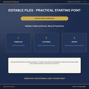 Internal Audit System Template | ISO 9001 Audit Program Tracker, Checklist Builder, Audit Plan, Report Forms & Training Deck image 11