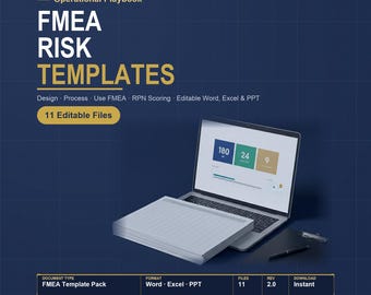 FMEA Excel Template | PFMEA and DFMEA Worksheets with Rpn Scoring | Risk Analysis Spreadsheet | Medical Device Iso 13485 Fda 820