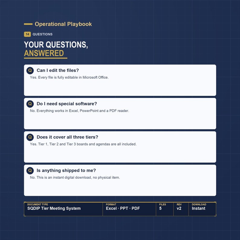 Daily Visual Management Board Excel Template | SQDIP Board, Tier Meeting Agenda, KPI Tracker | Lean Manufacturing Daily Management System image 14