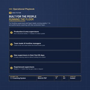 Employee Coaching and 1:1 Meeting Template Bundle | Performance Management Tools for Manufacturing Supervisors | Lead the Floor System image 9
