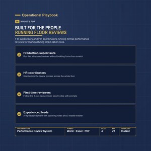 Employee Performance Review Template Excel | Employee Evaluation Form with Root Cause Model | Manufacturing Appraisal Kit, Training Deck image 9