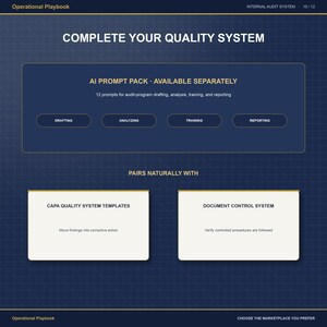 Internal Audit System Template | ISO 9001 Audit Program Tracker, Checklist Builder, Audit Plan, Report Forms & Training Deck image 10