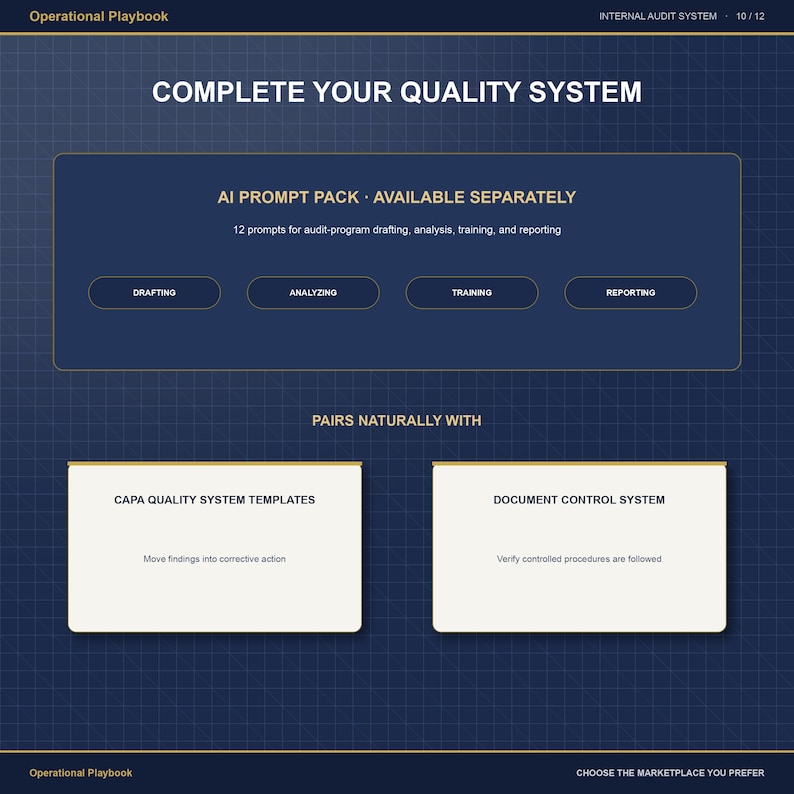 Internal Audit System Template | ISO 9001 Audit Program Tracker, Checklist Builder, Audit Plan, Report Forms & Training Deck image 10