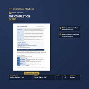 CAPA Template Excel Tracker | Corrective Action Form, Root Cause Analysis, 5 Why and Fishbone | Medical Device ISO 13485 FDA 21 cfr 820 image 9
