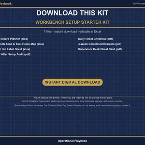 5S Shadow Board Planner and Workbench Setup Checklist | 5S Workplace Organization Excel Template | Lean Manufacturing Starter Kit image 9