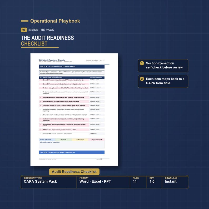 CAPA Template Excel Tracker | Corrective Action Form, Root Cause Analysis, 5 Why and Fishbone | Medical Device ISO 13485 FDA 21 cfr 820 image 8