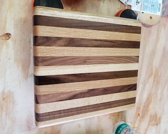 Hardwood Cutting Board with Oak, Maple, and Walnut