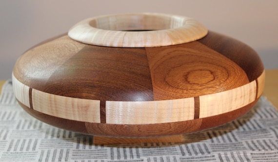 Sapele and Curly Maple Vessel