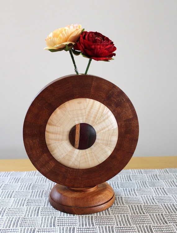 UNIQUE hardwood round vase