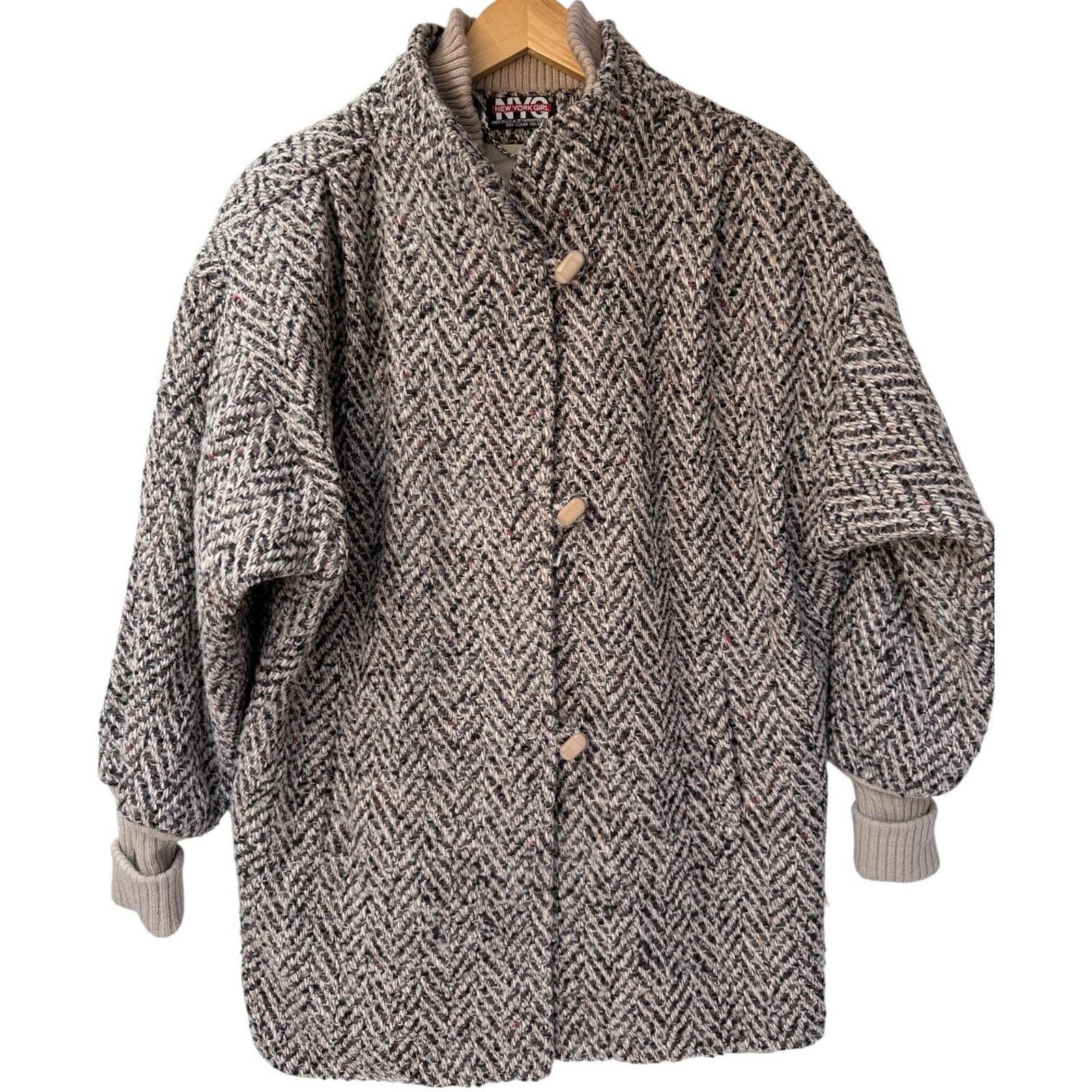 80s Herringbone Coat - Etsy
