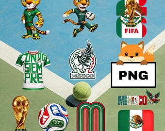 Mexico Football 2026 PNG Sticker Pack | Eagle Mascot Clipart Bundle | DTF UV Decal Designs | Digital Download Pack