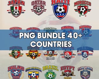 2026 Football Teams PNG Bundle | USA Canada Mexico Soccer Designs | Sublimation Clipart Pack | Instant Digital Download