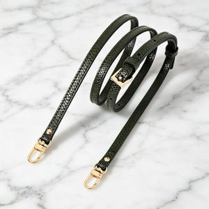 Adjustable Leather Bag Strap Replacement 39–47 Inch Slim Crossbody Purse Strap Gold Silver Hardware Shoulder Strap for Handbags Mini Bags