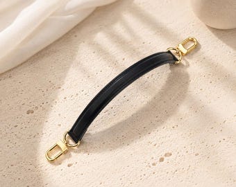 35cm Leather Bag Handle, Short Replacement Top Handle, Gold Hardware, 6 Colors, Universal Bag Strap for Handbags & Totes