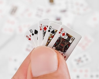 Miniatuurspeelkaarten – klein pokerdeck voor poppenhuis, diorama of game-avond | 54 minipokerkaarten | Klein pak kaarten | Leuk cadeau
