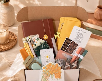 Erdiges Briefpapier-Bundle: Notizbuch, Stifte, Aufkleber, Washi Tape