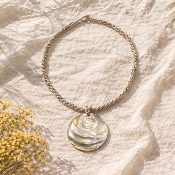 Handcrafted Statement Real Seashells Pendant Neck… - image 11
