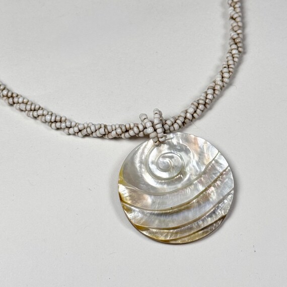 Handcrafted Statement Real Seashells Pendant Neck… - image 5