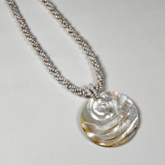 Handcrafted Statement Real Seashells Pendant Neck… - image 10