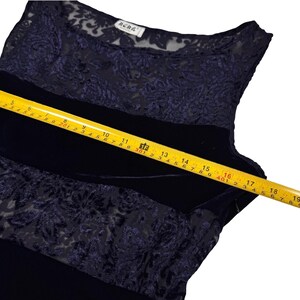 Vintage 90s BCBG Sleeveless Velvet Maxi Dress Size L Sheer Event Formal image 8