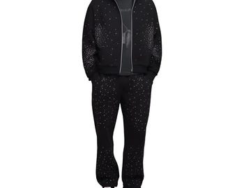 Nachthimmel verschönerter Trainingsanzug – 100% Baumwoll-Fleece-Streetwear