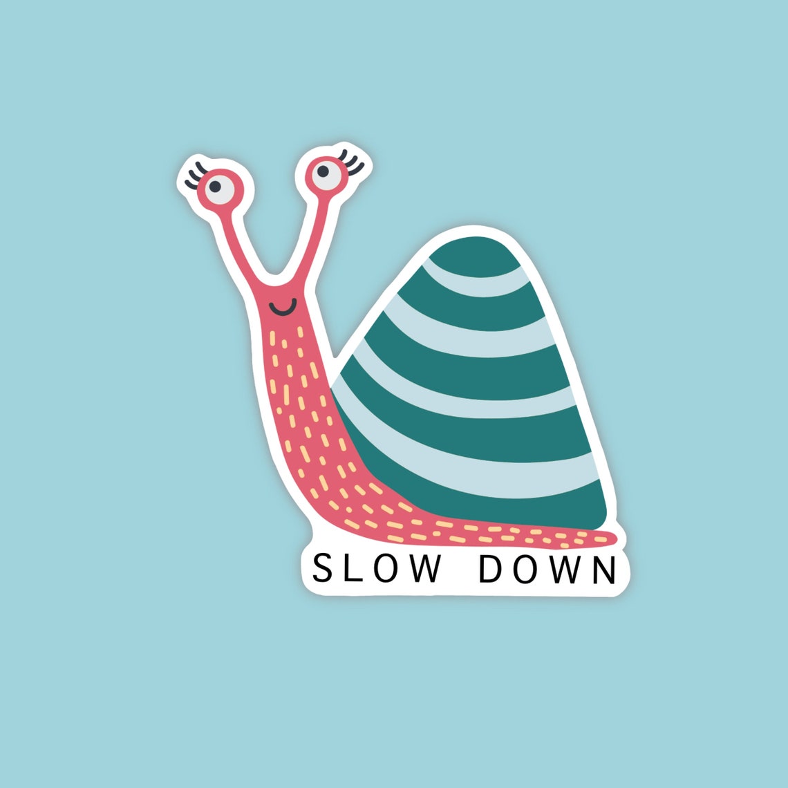 Slow Down Snail Sticker Water Bottle Sticker Laptop Decal | Etsy